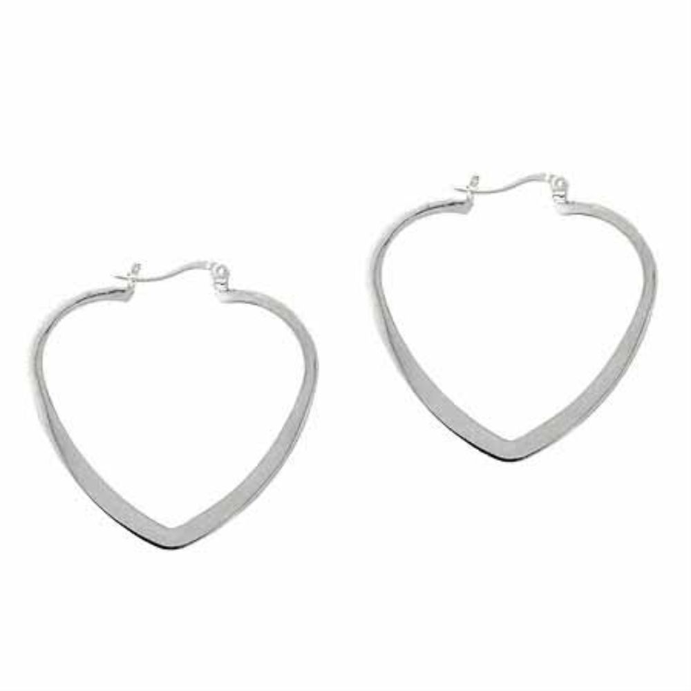 Sterling Silver Large Heart Hoop Earrings - Grocery