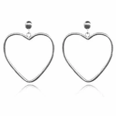 Sterling Silver Heart Hoop Earrings - Grocery