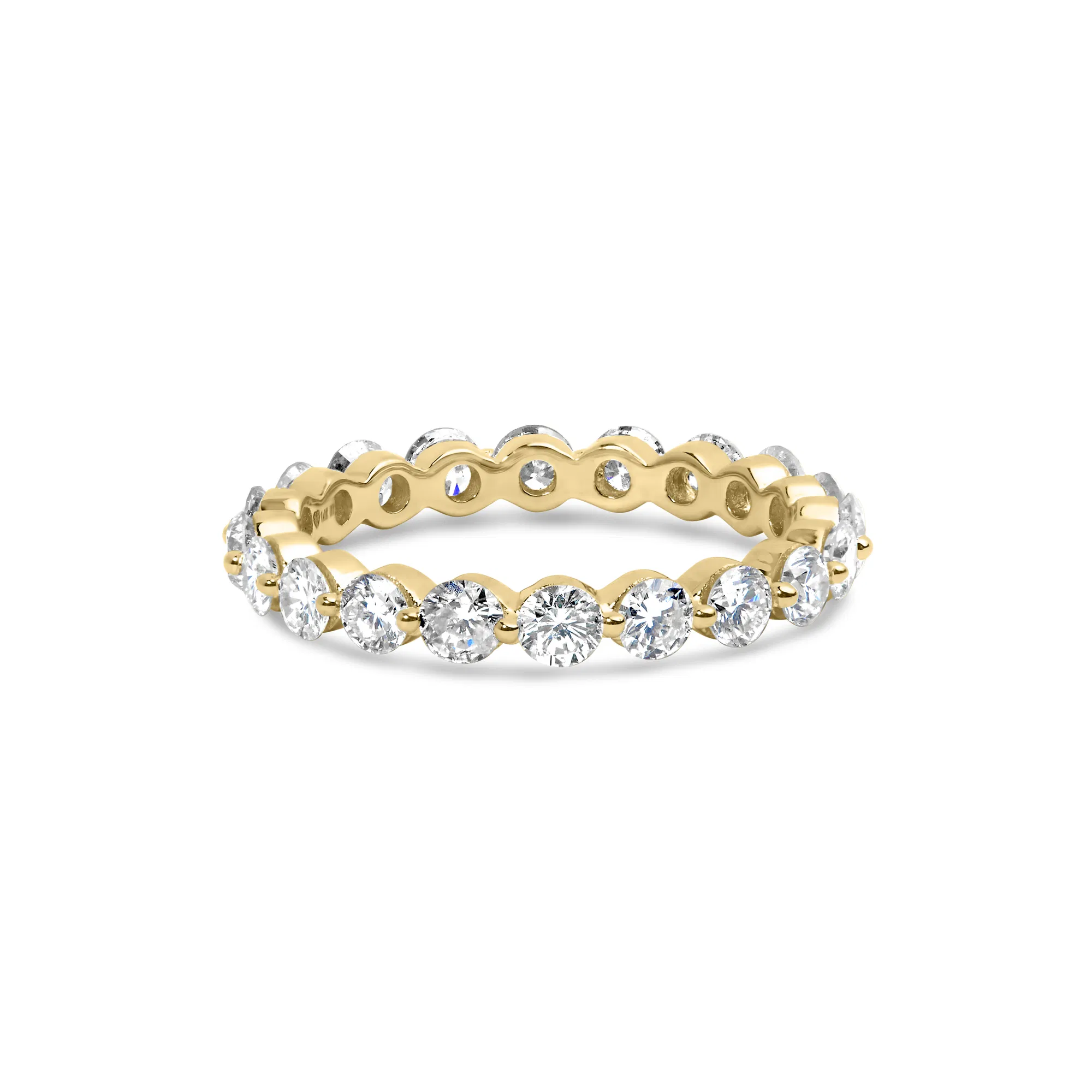14K Yellow Gold 2.0 Cttw 2 Prong Set Diamond Eternity Band Ring (SI1-SI2 Clarity, I-J Color) - Grocery