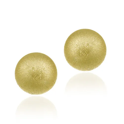 18K Gold over Sterling Silver 6mm Satin Ball Stud Earrings - Grocery