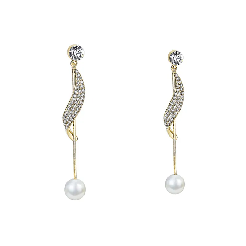 S925 Silver Needle Tassel Earrings Simple - Grocery