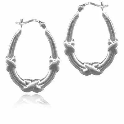 Sterling Silver X and Bar Hoop Earrings - Grocery