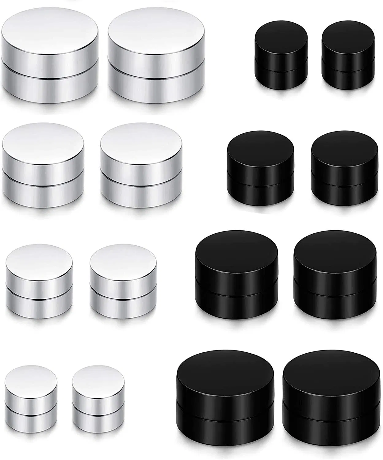 8 Pairs Stainless Magnetic Earrings Fake Gauges Earring for Men Pierced Ears and - Grocery