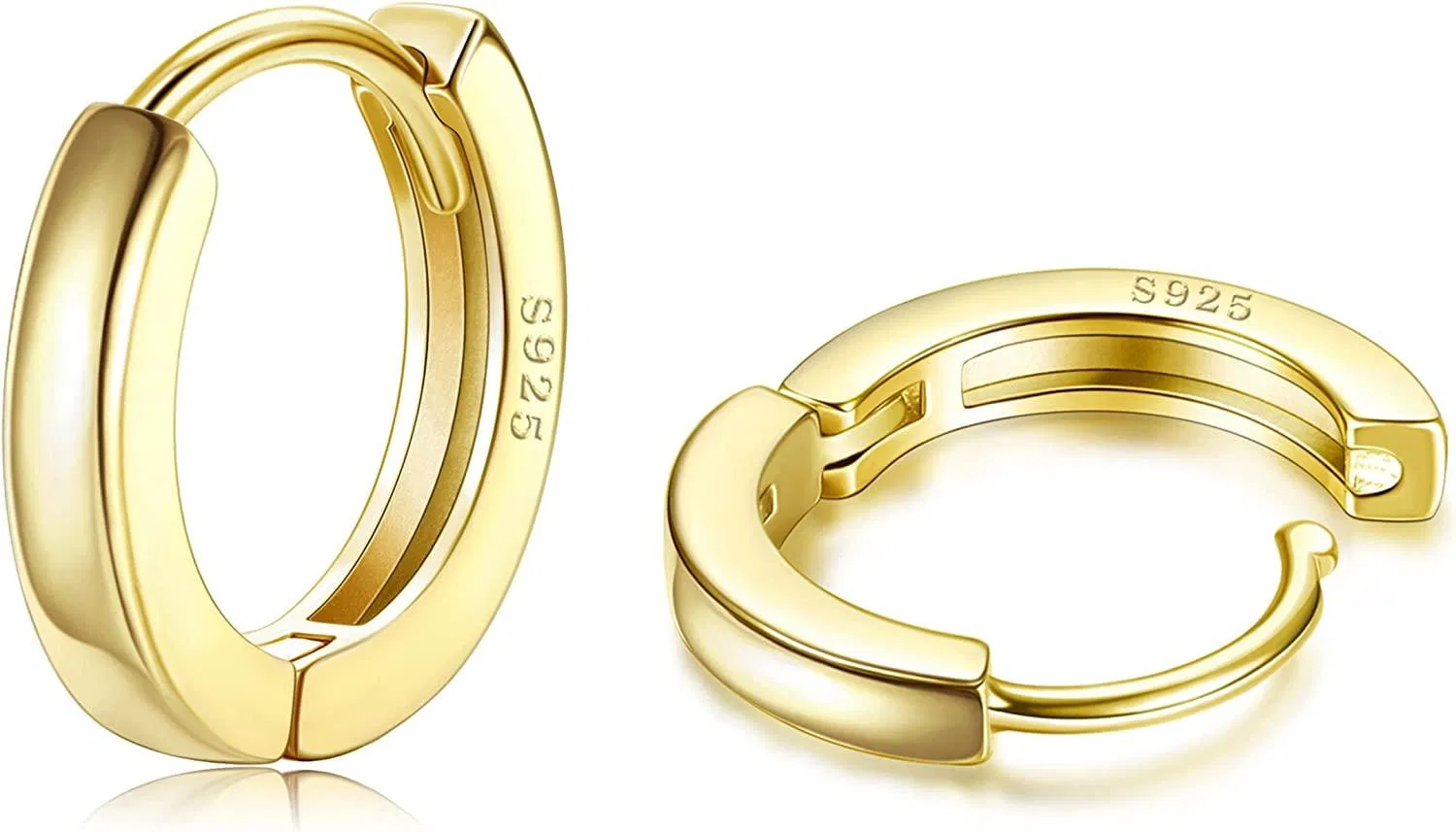 925 Sterling Silver Small Hoop Earrings for WomenSleeper Cartilage Huggie Hoop Earrings Hypoallergenic Glossy Earrings Diameter - Grocery
