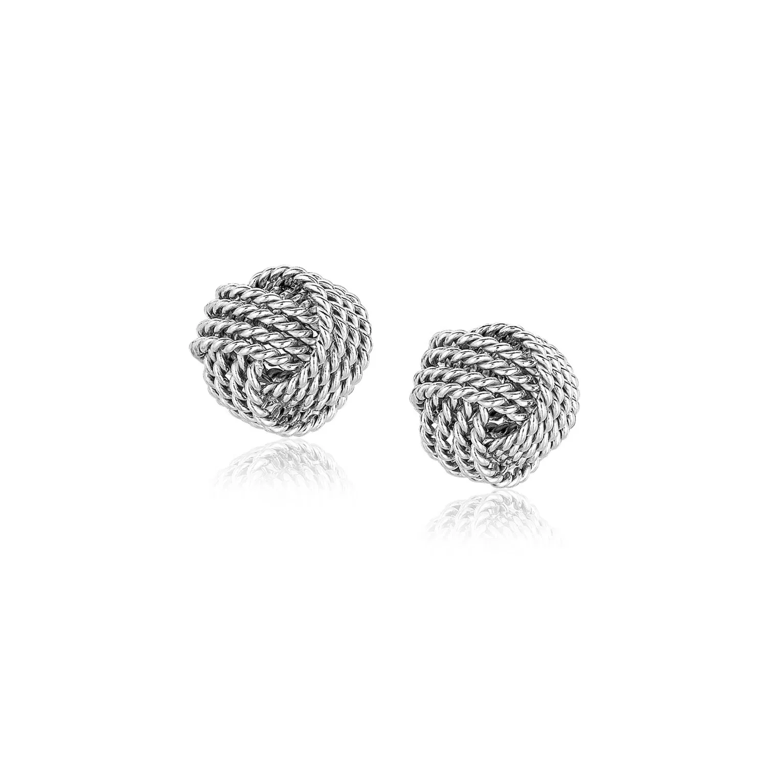 Sterling Silver Textured Love Knot Stud Style Earrings(9mm) - Grocery