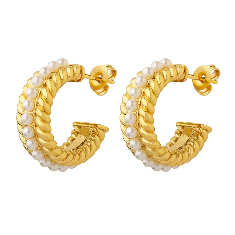Neutral Style French Style Chic Gentle C Earrings - Grocery
