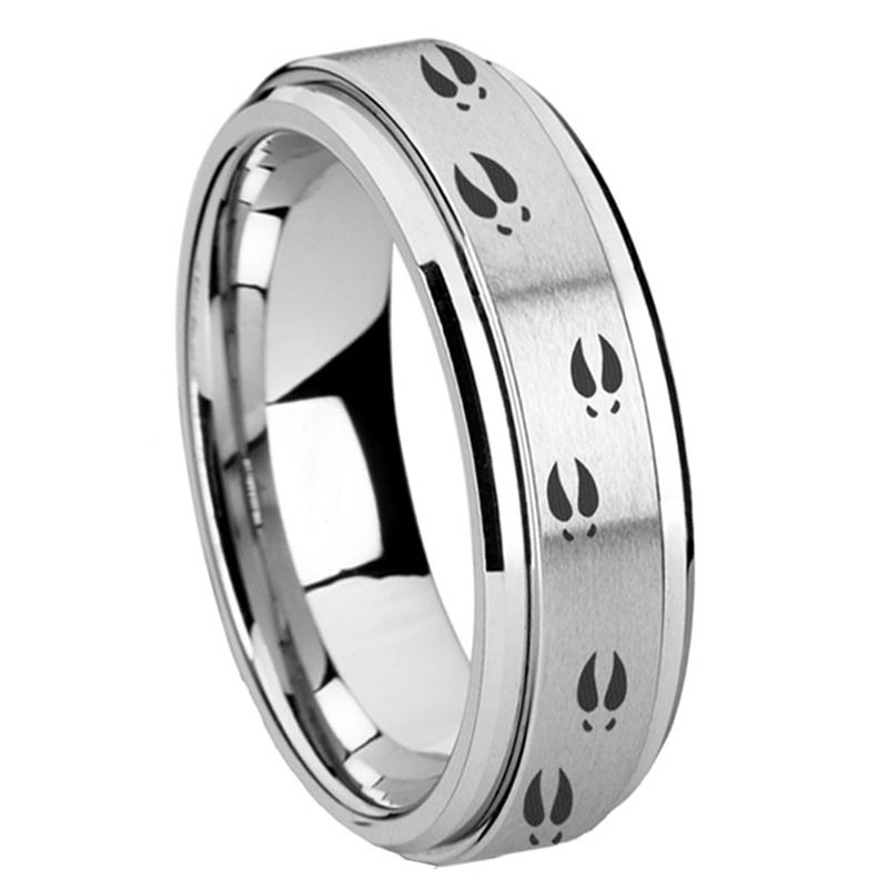Deer Footprints Turning Titanium Steel Ring Men's And Women's Jewelry - Grocery