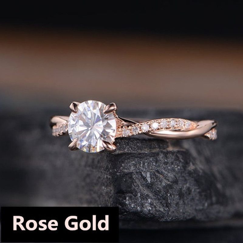 Diamond Zircon Ring Simple Fashion Engagement Rings - Grocery