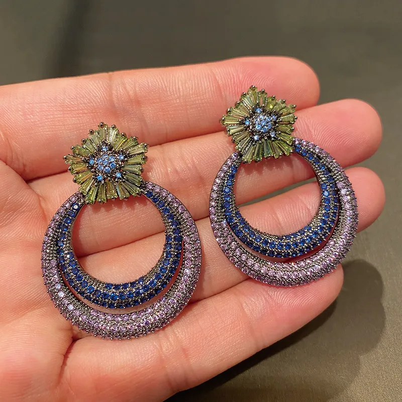 Colorful Star Big Circle Earrings - Grocery