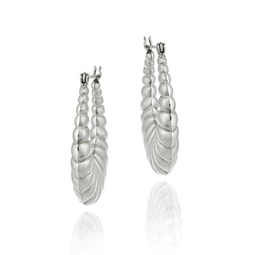 Sterling Silver Shrimp Style Hoop Earrings - Grocery