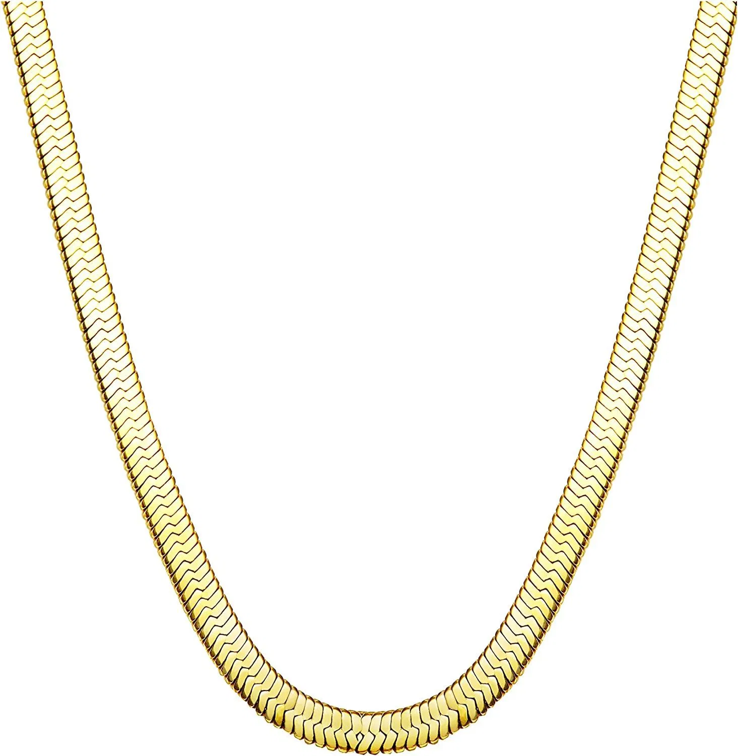 Stainless Steel Necklace for Men Women Nickel-Free Herringbone Chain 16