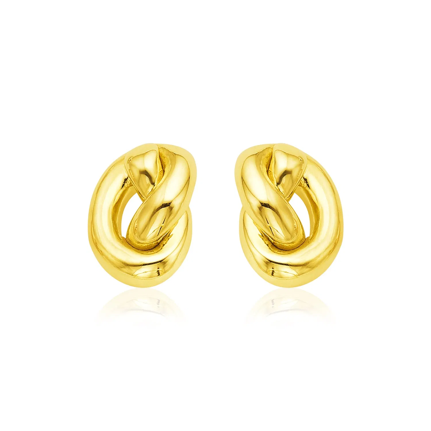 14k Yellow Gold Polished Knot Earrings - Grocery