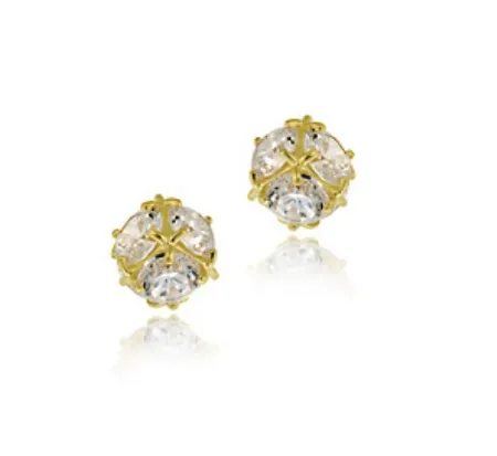 14k Gold CZ Ball Stud Earrings - Grocery