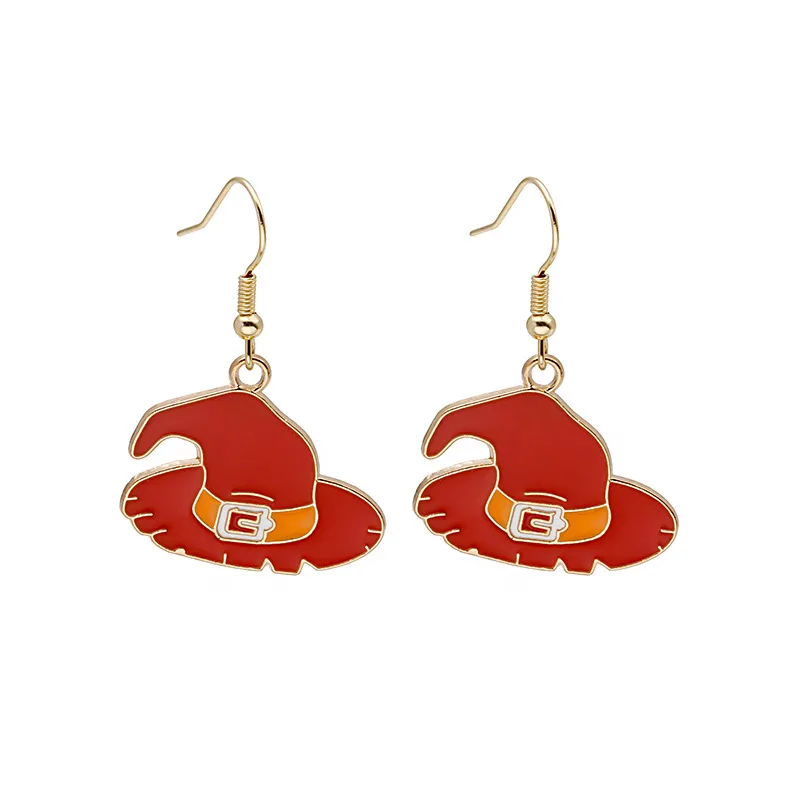 Halloween Earrings Cute Pumpkin Spooky Oil Drip Alloy Earrings Jewelry - Grocery