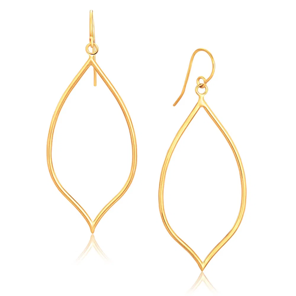 14k Yellow Gold Marquise Style Polished Earrings - Grocery