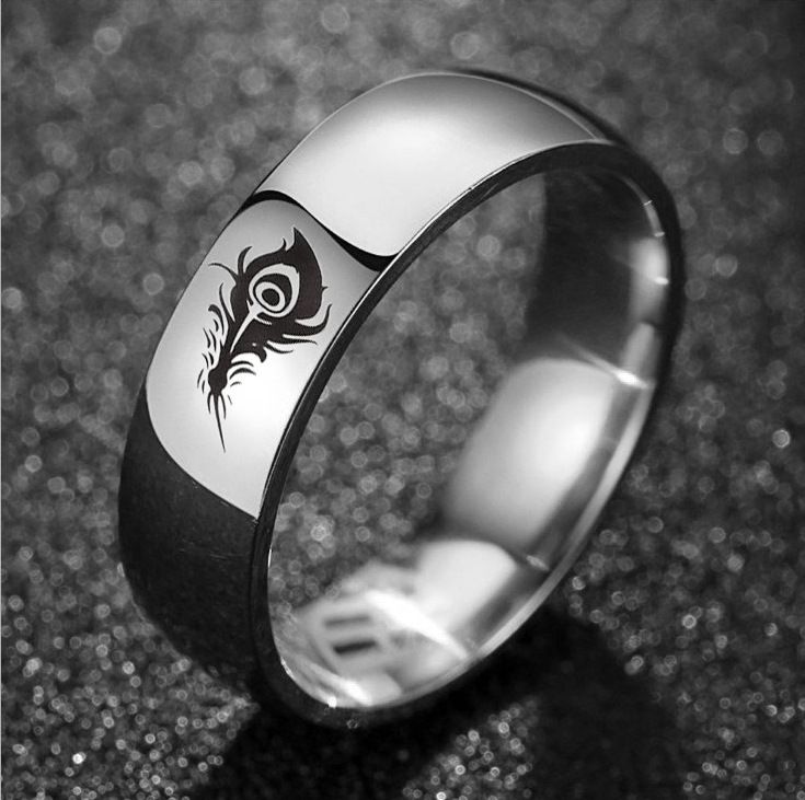 European And American Titanium Steel Couple Ring Engraving - Grocery