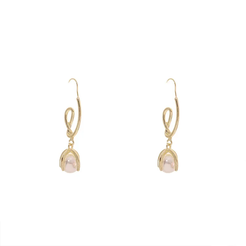 Trendy Line Pearl French Light Luxury Niche Earrings - Grocery