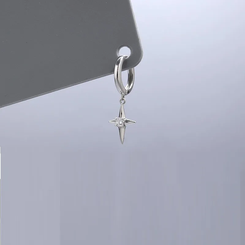 S925 Silver Advanced Sense Trend Individuality Men's Ruffian Handsome Small Crowd Design Sense Earrings - Grocery