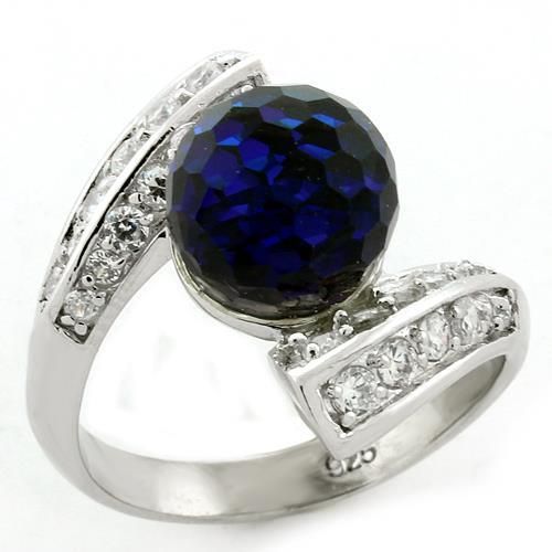LOAS1145 - Rhodium 925 Sterling Silver Ring with Top Grade Crystal in Clear - Grocery