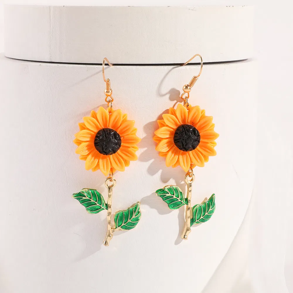 Makersland Kids Gifts Sunflower Drop Earrings For Everyday Wear And Party - Grocery