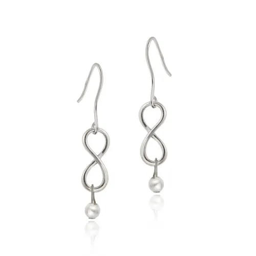 Sterling Silver Infinity & Bead Dangle Earrings - Grocery