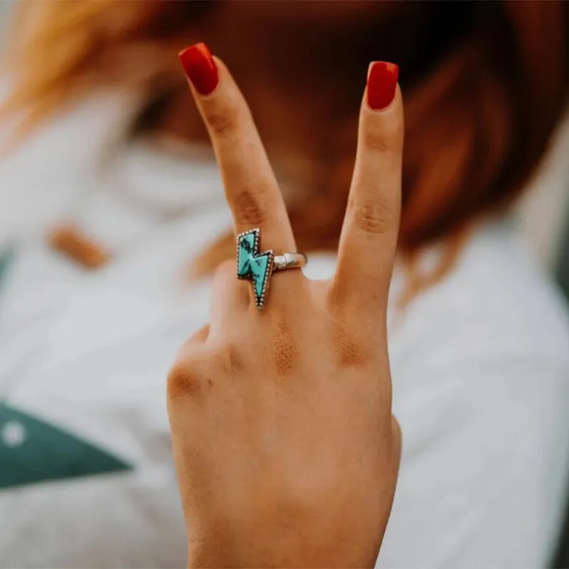 Vintage Petite Lightning Punk Ring - Grocery