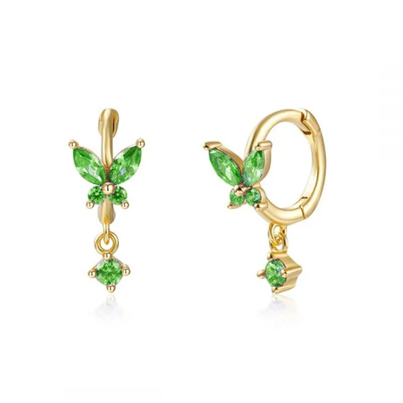 Women's Multicolored Zircon Butterfly Earrings - Grocery