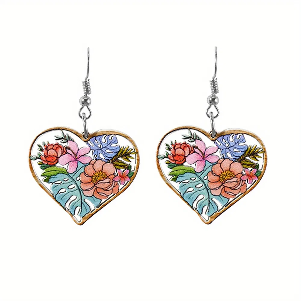 Makersland Teen Kids Earrings, Multicolor Peach Heart Pendant Jewelry Gift Earrings For Teens And Children - Grocery