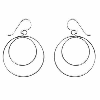 Sterling Silver Double Open Circle Earrings - Grocery