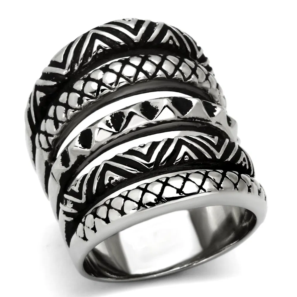 TK1008 - High polished (no plating) Stainless Steel Ring with No Stone - Grocery