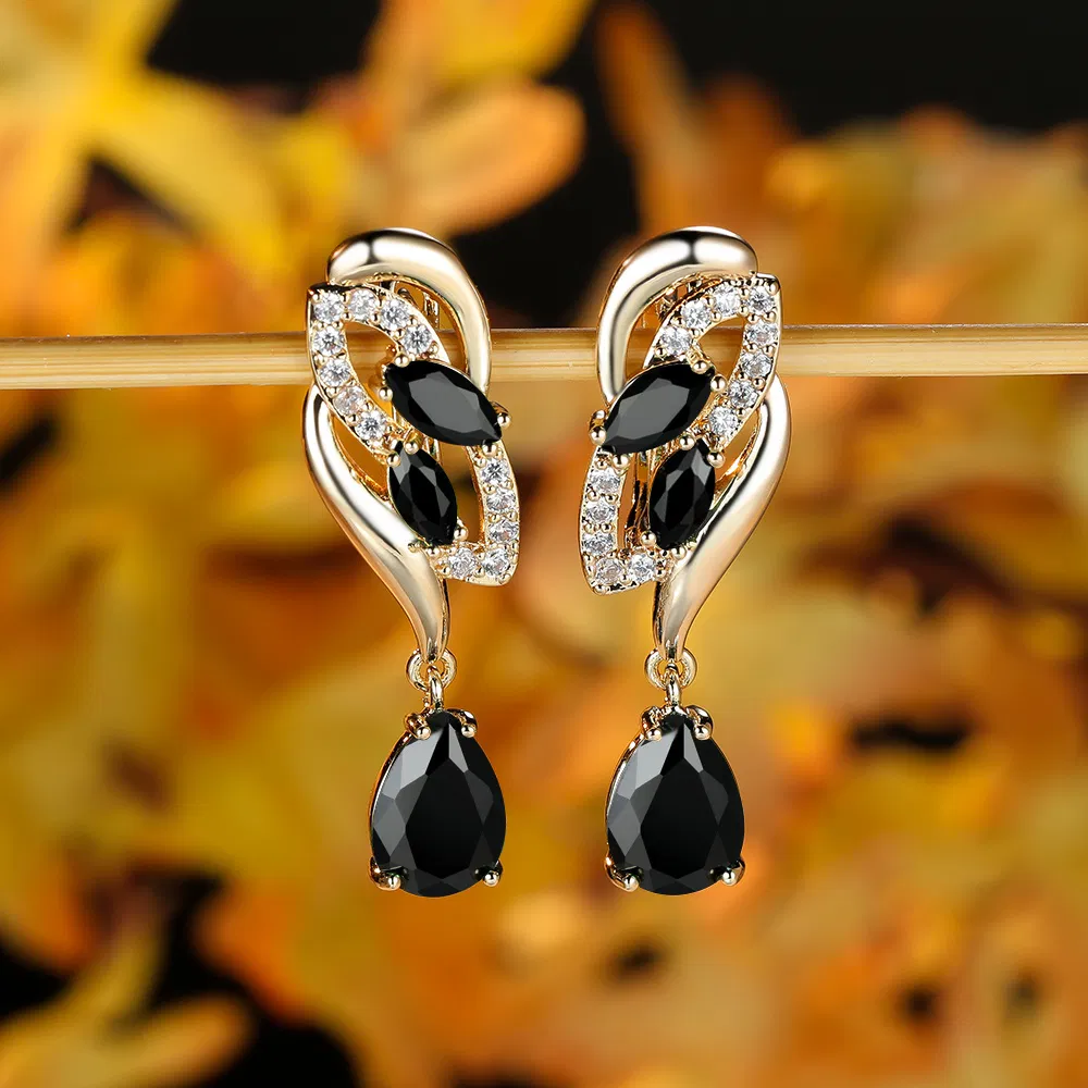 Romantic Crystal Dangle Earrings Water Cut Zircon Women Birthstone Party Earrings Jewelry Gifts - Grocery