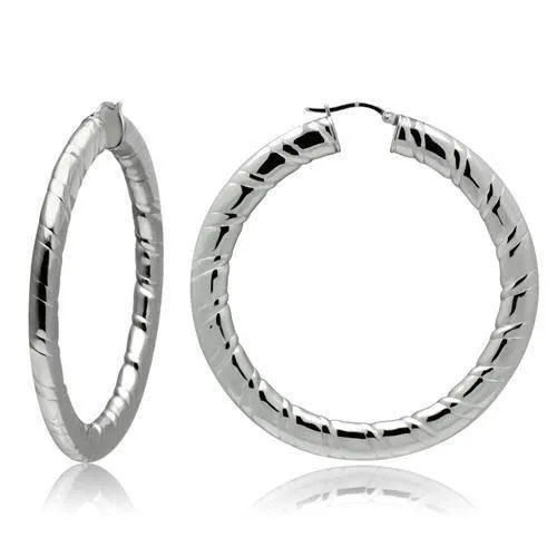 TK415 - High polished (no plating) Stainless Steel Earrings with No Stone - Grocery