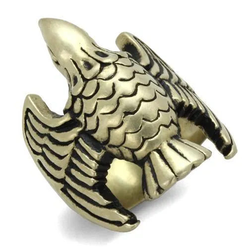 TK2466 - IP Antique Copper Stainless Steel Ring with Epoxy in Jet - Grocery