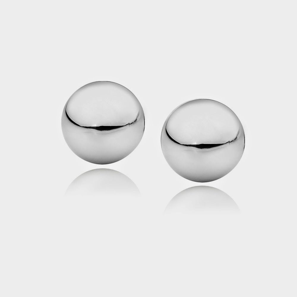 Sterling Silver 8mm Ball Stud Earrings - Grocery