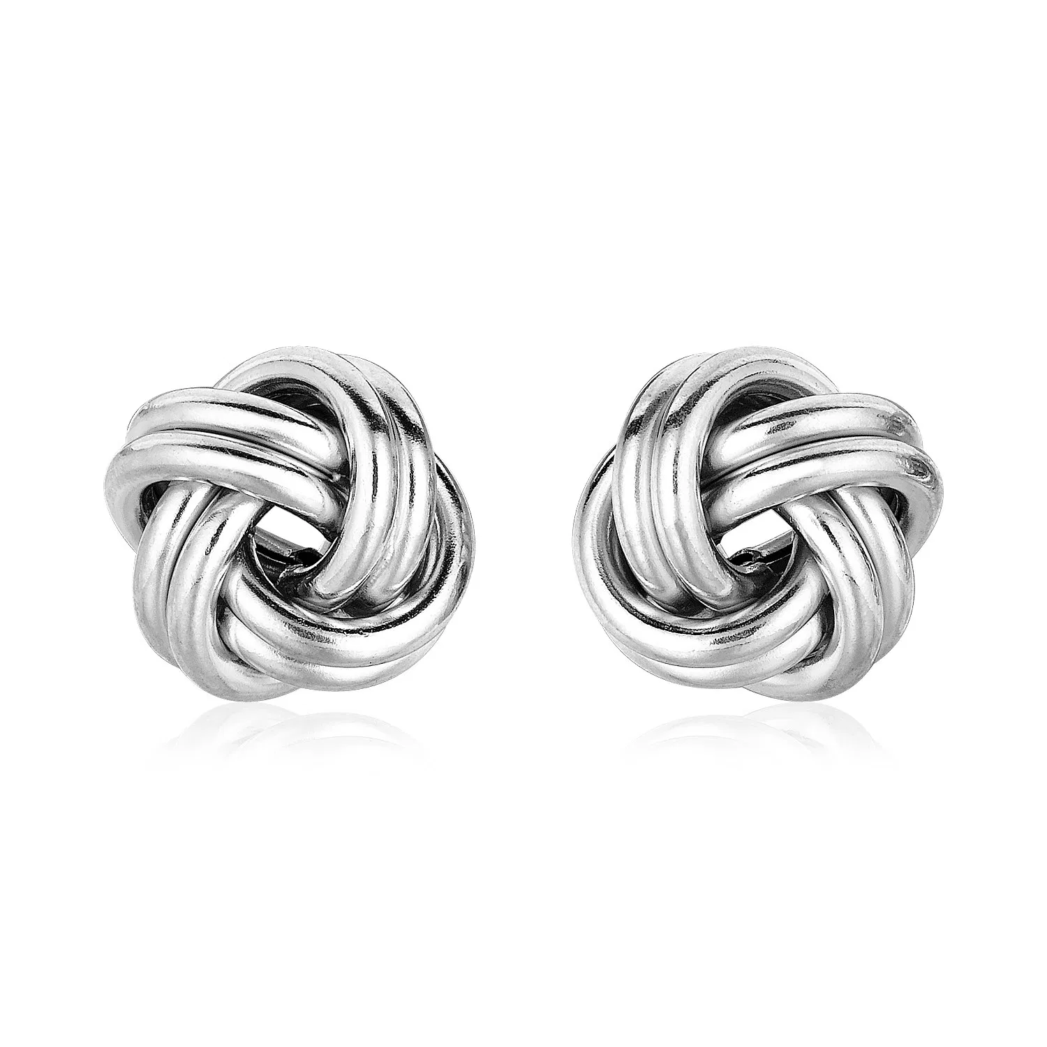 Sterling Silver Polished Two Strand Love Knot Earrings(13mm) - Grocery