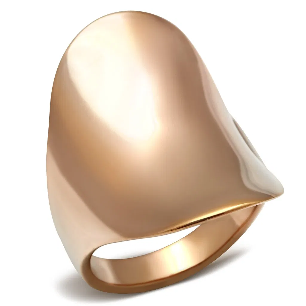 GL207 - IP Rose Gold(Ion Plating) Brass Ring with No Stone - Grocery