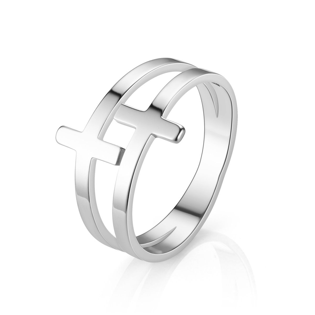 Titanium Steel Cross Ring Women's - Grocery