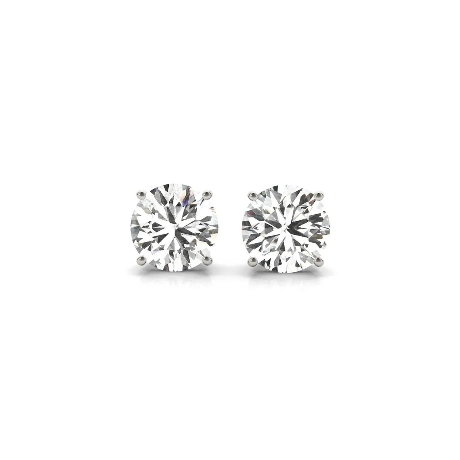 3 cttw Certified IGI Lab Grown Round Diamond Stud Earrings 14k White Gold (G/VS2) - Grocery