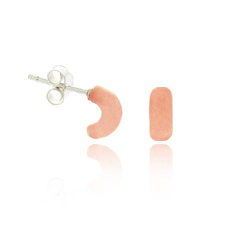 Sterling Silver Pink Half Hoop Children's Earrings - Grocery