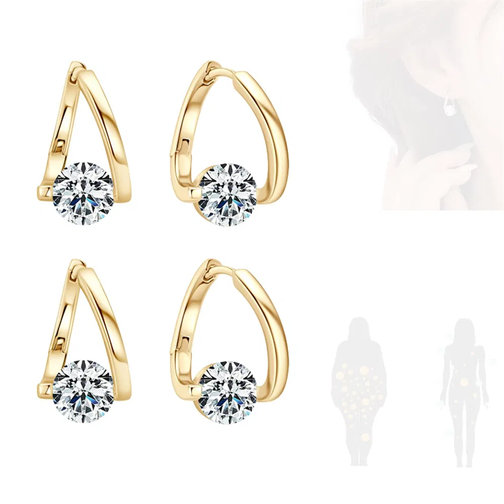 2 Pairs Flysmus Halolux Lymphvity Germanium Earrings, Magnetotherapy Earrings - Grocery