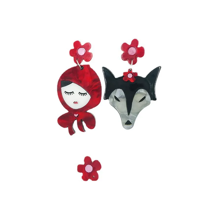 Acrylic Asymmetric Fashion Stud Earrings Jewelry - Grocery