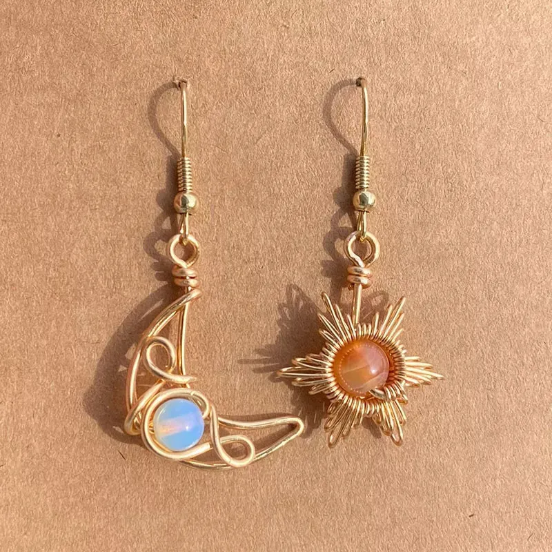 Bohemian Wind Sun Moon Earrings - Grocery