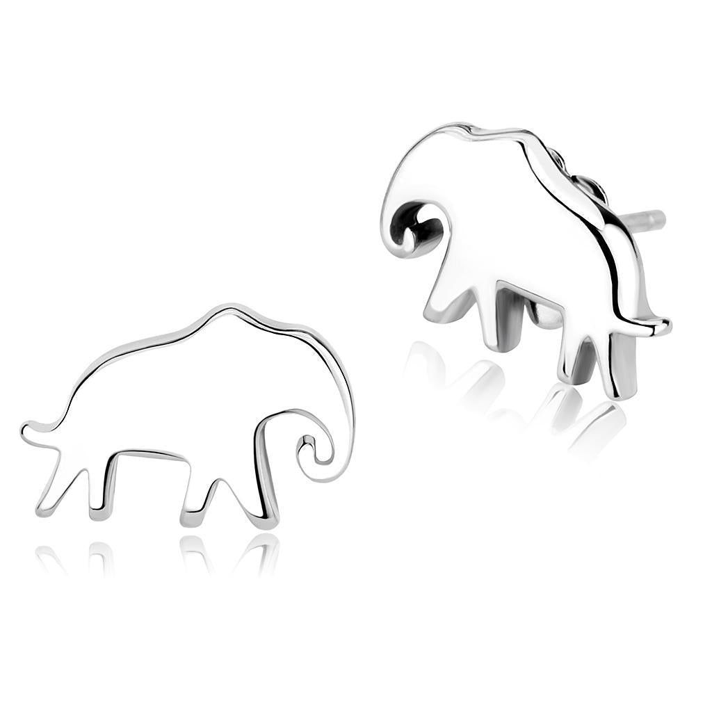 TK3600 - High polished (no plating) Stainless Steel Earrings with No Stone - Grocery