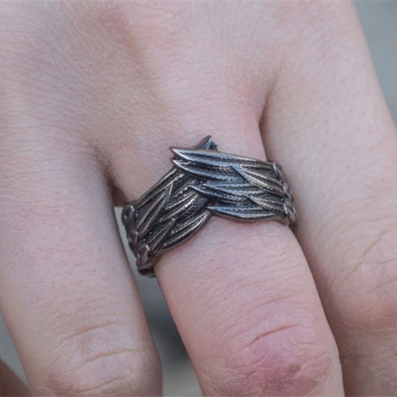 Creative Simple Retro Feather Ring Fashion - Grocery
