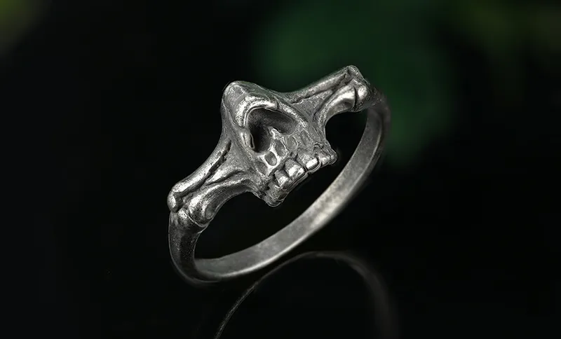 European And American Models Ins Style Retro Small Skull Titanium Steel Men And Women Rings - Grocery