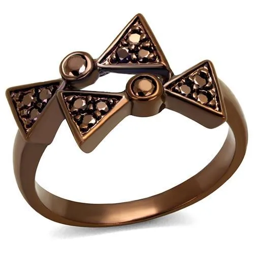 3W1171 - IP Coffee light Brass Ring with AAA Grade CZ in Light Coffee - Grocery