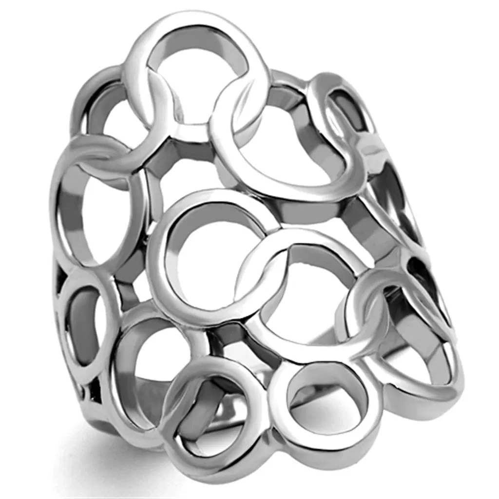 TK939 - High polished (no plating) Stainless Steel Ring with No Stone - Grocery
