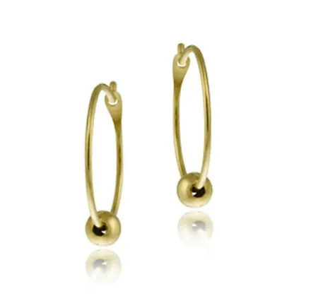 14k Gold Ball Hoop Earrings - Grocery