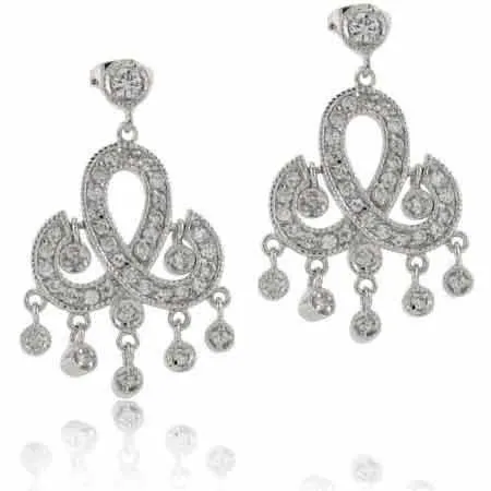 Sterling Silver CZ Chandelier Earrings - Grocery