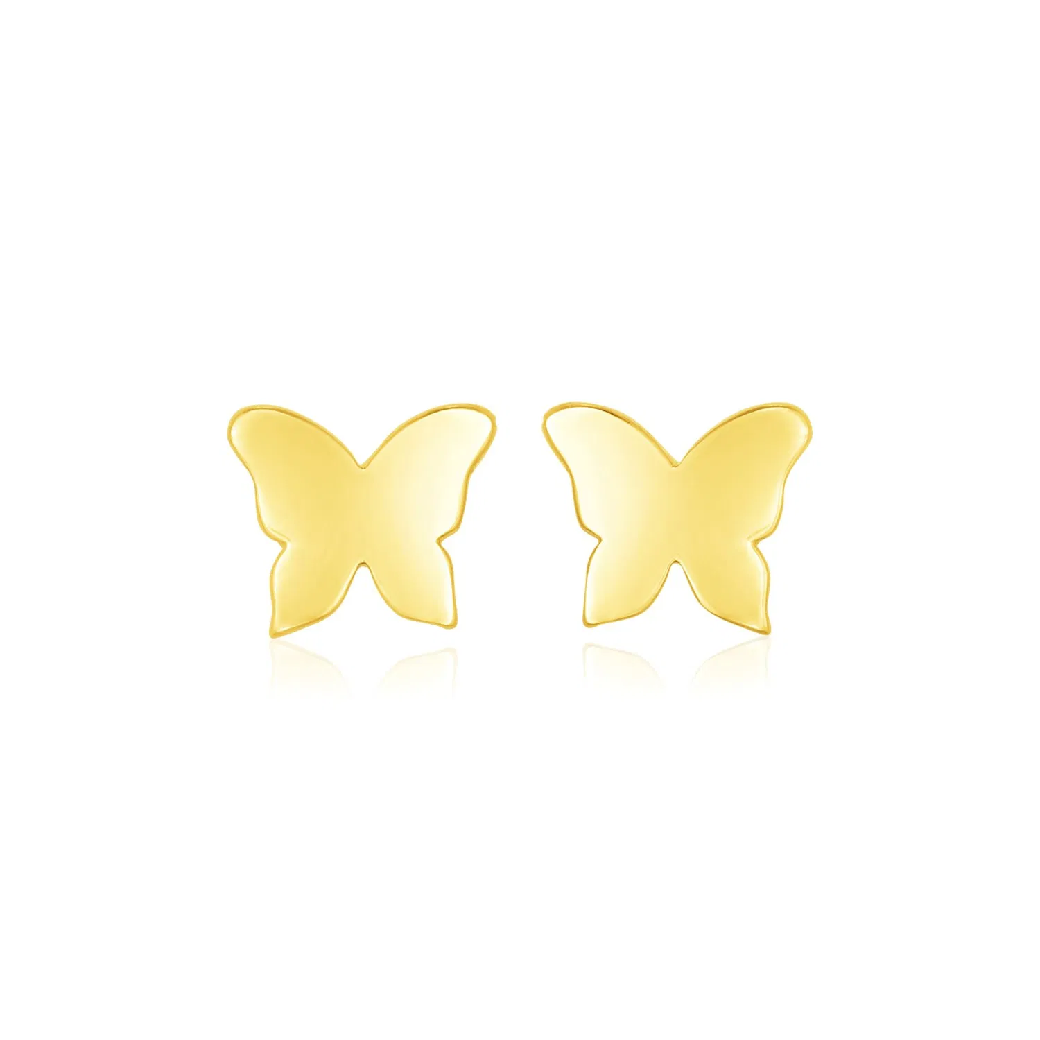 14k Yellow Gold Polished Butterfly Earrings - Grocery
